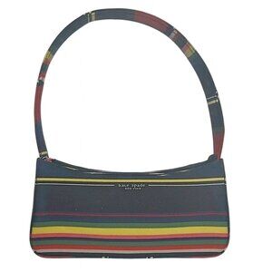 Kate Spade Late 90s Y2K Multicolor Striped Baguette Shoulder Bag